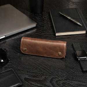 Soft Genuine Leather Glasses Cover Luxury Cowhide Spectacles Pouch <b>Slim</b> Handmade Travel Sunglasses Case Bag LGC-0015 - Product Image 2