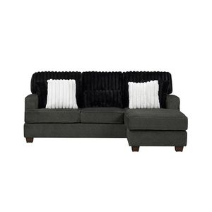 Divano Angolare Moderno Reversibile 100% Schiuma con Struttura a Blocchi, Cuscini Reversibili e Cuscini Decorativi per Arredamento Soggiorno - Product Image 2