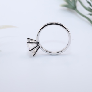 White Gold Round Lab Diamond Engagement <b>Ring</b> Six Prong <b>Crown</b> Setting Minimalist Solitaire <b>Ring</b> Custom Fine Jewelry - Product Image 3