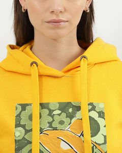 Vêtements de printemps personnalisés sweat à capuche respirant en coton surdimensionné pour femmes délavé à la pierre de couleur orange - Product Image 5