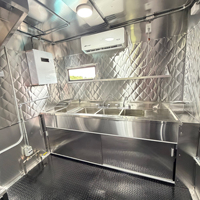Remolque de Comida de Fibra de Vidrio Totalmente Equipado, Carrito de Comida Móvil para Hot Dogs, Galletas, Cupcakes, Donuts, Pastel de Queso, Bocadillos Fritos