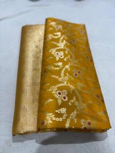 Traditional Banarasi Jacquard Semi Georgette <b>Fabric</b> | Lightweight & Durable Textile for Fashion Industry | Perfect for Wedding & - Product Image 3