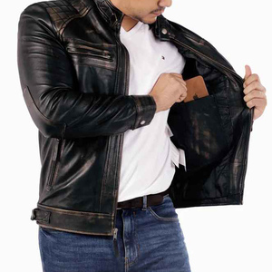 Most Selling <b>Men's</b> Genuine Leather Lambskin Winter Vintage Breathable Coated Soft Stylish Streetwear Sherpa <b>Lined</b> <b>Fur</b> <b>Jacket</b> - Product Image 5