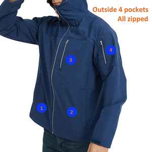 Chaqueta Cortavientos Unisex de Alta Calidad con Cuello Alto, Cierre de Cremallera y Bolsillo Frontal, en Poliéster - Product Image 3
