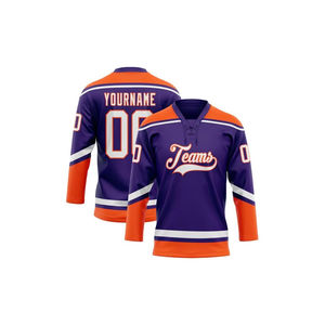 100% Pure Polyester Fabric Pure <b>Material</b> OEM Service Wholesale High Quality <b>Printed</b> Custom Team Name Ice Hockey Jersey for Men - Product Image 6
