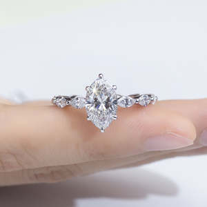 Anillo de compromiso de diamante marquise de alta calidad, cultivado en laboratorio, certificado por IGI, color D E F, claridad VVS VS, engastado en oro rosa, oro blanco. - Product Image 5