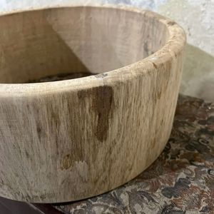 This item is a <b>large</b>, unfinished wood drum shell, likely intended for a snare drum or a traditional <b>frame</b> drum like a duff - Product Image 2