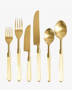 Ensemble de couteaux à fromage en or avec manche en résine de quartz rose, fourchettes à servir et spatules en acier inoxydable, vaisselle pour fêtes, dîners et hôtels - Product Image 2