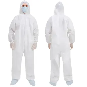 factory price ppe set In stock disposable MICROPOROUS/PP/PP+PE/SMS impervious coverall