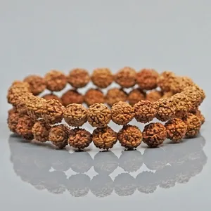 Created Rudraksha 8mm Smooth Round Beads <b>Stretch</b> <b>Bracelet</b> Spiritual Jewelry Wholesale Bulk - Product Image 6