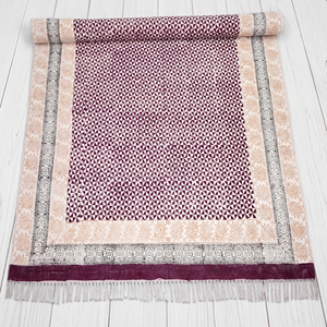 Alfombra de Oración Hecha a Mano con Estampado de Bloques de Algodón, Antideslizante, Lavable, de Tejido Plano y Reversible para Decoración del Hogar, Proveedor Mayorista - Product Image 4