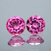 Pierre précieuse naturelle de topaze rose, paire de pierres rondes, qualité excellente, rare, certifiée par un tiers, pour la fabrication de bijoux, bague, pendentif