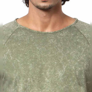 T-shirts pour hommes 100% coton délavé à l'acide, coupe ample, vente en gros, prix bas, logo personnalisé, haute qualité, logo sur le devant, style décontracté streetwear - Product Image 6