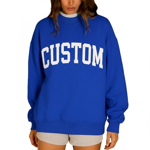 Sweat-shirt à col rond personnalisé avec motif graphique, coupe ample, manches longues, pull décontracté en polaire, haut de loungewear d'hiver - Product Image 1