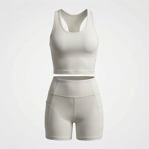 Conjunto Deportivo de Yoga para Mujer, Talla Grande, Ropa Informal para Entrenamiento, Impermeable, Diseño Sólido, para Gimnasio, Ropa Deportiva - Product Image 1