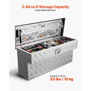 Cassetta Portautensili in Alluminio Resistente per Camion, in Materiale PC con Motivo Antiscivolo, Organizer con Serratura e Ruote - Product Image 4