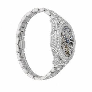 นาฬิกาเพชรหรูหราสำหรับทุกเพศ ระบบควอตซ์ สายสแตนเลส ตัวล็อคแบบ Deployment Clasp หน้าปัดทรงกลม 44 มม. กระจกแซฟไฟร์ - Product Image 3