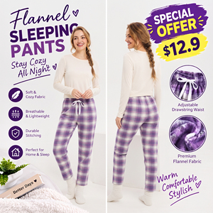 Wholesale Sleeping Flannel Trousers Women's Cotton <b>Pajama</b> Casual Night Wear Sleeping <b>Pajama</b> <b>Plaid</b> Check Drawstring Pants - Product Image 6
