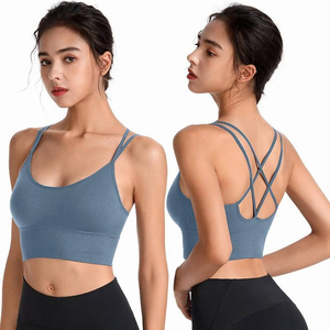 Sujetador Deportivo Personalizado con Logotipo, Sin Costuras, Espalda Descubierta, Talla Grande, para Fitness, Yoga, de Alto Impacto, con Relleno - Product Image 4