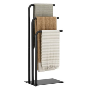 Porte-serviettes moderne en laiton à 3 barres, support de bain fixe, sur pied, pour rangement de salle de bain, fait main, en promotion - Product Image 4
