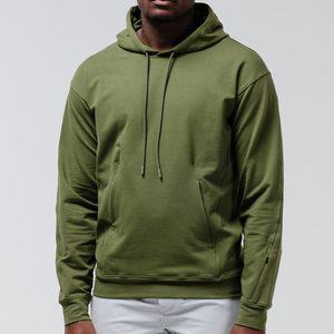 French Terry Hoodie for <b>Men</b> Cotton Sweatshirt with Pocket Custom Print Hoodies <b>Pullover</b> Sustainable <b>Mens</b> Sweatshirts - Product Image 3