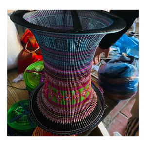 Traditional Vietnamese Hmong Fabric Lantern Colorful Handmade Brocade Decorative Light for Cultural Events & Decoration - Product Image 2