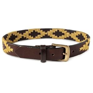 Cinturón de Cuero Vacuno Hecho a Mano en Argentina, Cinturón Colorido con Hebilla de Latón Resistente, 32 mm de Ancho, 4 mm de Grosor, Color Negro Bronceado - Product Image 6