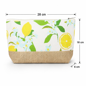 Pochette cosmétique personnalisée en toile de jute avec fermeture éclair 28x16x6cm, sac de voyage imprimé pour maquillage et articles de toilette, vente en gros, fabricant OEM, marque privée - Product Image 3