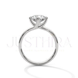 Certified Round Cut Moissanite Diamond Solitaire <b>Ring</b> for Women Silver Gold Rose Gold Options Free Delivery Elegant Fine Jewelry - Product Image 4
