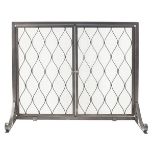 Protector de Chimenea Metálico con Diseño de Ondas Marroquíes, Doble Puerta, Resistente al Calor, Protección Contra Chispas - Product Image 6