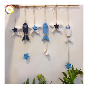 Handmade Wooden Fish Decor Nautical Style Wall Hanging Decoration Natural Wood Fish Ornaments For Coastal Home Bulk Supply - Product Image 1