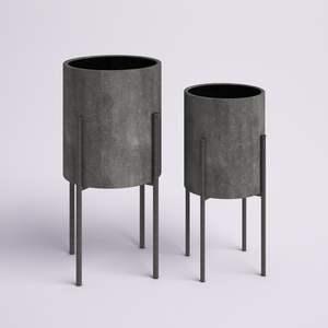 Grand pot de fleurs en métal pour la décoration du salon, élégant récipient pour plantes d'intérieur avec finition moderne pour les intérieurs de luxe - Product Image 1