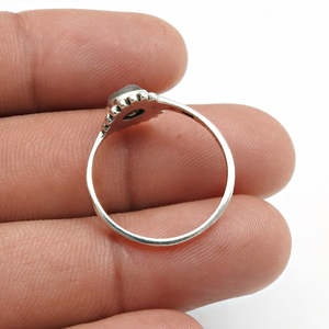 New Arrival Dainty <b>Ring</b> Made From 925 <b>Sterling</b> <b>Silver</b> Gemstone Minimalist Design <b>Ring</b> With Round Cut Bezel <b>Set</b> Druzy Gemstone - Product Image 3