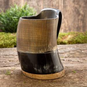 Jarra Grande de Cuerno de Búfalo Natural con Asa, Diseño de Ángel Hecho a Mano de Alta Calidad para Cerveza, Vino, Sidra y Cerveza Artesanal - Personalizable - Product Image 5