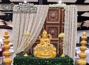 การจัดงานแต่งงานแบบอินเดียใต้ พร้อมพิธีบูชาพระกฤษณมณี  ตกแต่งอย่างหรูหรา ฉากหลังวินายากาปุจัน  ตกแต่งพิธีการกันปัตตีรุ่นล่าสุด สำหรับงานอีเว้นท์ในสหรัฐอเมริกา - Product Image 3