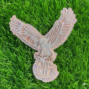 Pendentifs Aigle Patriotique Personnalisés en Argent 925 Plaqué Or Rose avec Diamants de Laboratoire, Bijoux Hip-Hop Bling de Luxe pour Rappeurs, Cadeau - Product Image 1