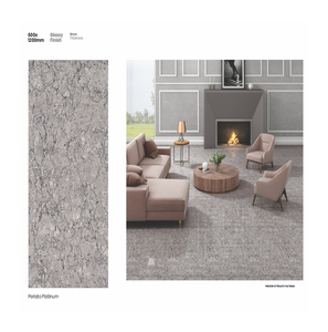 Piso de Porcelana de Diseño de Lujo, 600x1200mm, Acabado Mate, 8mm de Grosor, Estilo Moderno para Sala de Estar de Apartamento - Product Image 2