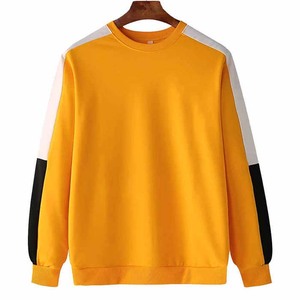 Sudadera de Hombre con Bloques de Color Amarillo, Manga Raglán, Cuello Redondo, Corte Regular, Tejido de Algodón, Ropa Casual de Otoño, Todas las Tallas - Product Image 1