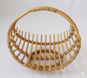 Handmade Natural Rattan Fruit <b>Basket</b> Cradle Shape Eco Friendly Woven Vegetable <b>Bread</b> Storage Tray For Home Kitchen Decoration - Product Image 3