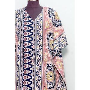 Robe Kaftan Indienne à Motifs Nouveaux, en Coton Doux, Longue, pour la Plage, Tenue de Détente, Vêtement de Nuit, Naturelle et Décontractée pour l'Été, Taille Unique - Product Image 2