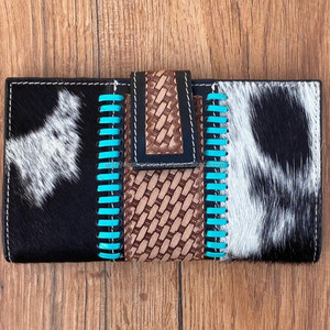 Étui de téléphone en cuir de vachette véritable avec pochette taillée à la main de style occidental, porte-monnaie de créateur à usages multiples, nouvelle collection - Product Image 2