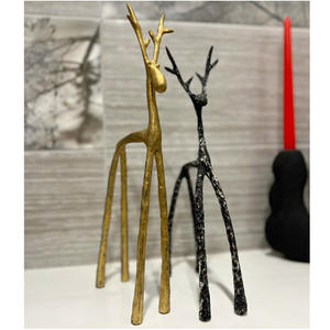 Statue de renne en aluminium de haute qualité, finition métallique luxueuse, réutilisable, taille et couleur personnalisables, décoration festive pour la maison - Product Image 3