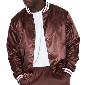 Chaqueta de Satén Ligera a Precio Económico al por Mayor, Chaqueta Varsity de Satén Personalizada para Hombre - Product Image 4