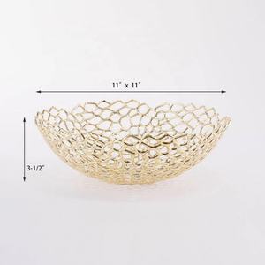 Très bas prix bol à légumes et fleurs dernier bol à chips et trempette plaqué or grand bol à fruits décoratif métal aluminium - Product Image 6