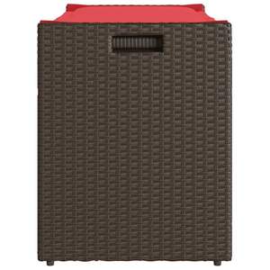 Banc de rangement de patio en polyrotin marron de 39,4 po avec coussin - Product Image 5
