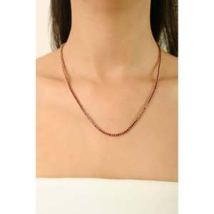 14K Gold 8.54 Carat Round Ruby Contemporary Tennis Necklace - Product Image 3