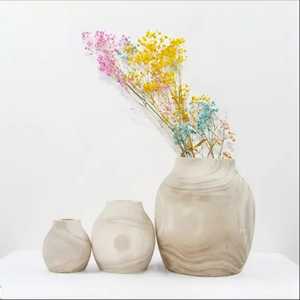 Ensemble de 3 vases en bois de pin brûlé, pot carré en bois pour fleurs artificielles, décoration de table rustique pour mariage - Product Image 5