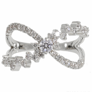Superbe bague de mariage classique pour femme en or 14K plaqué rhodium, design infini, diamants naturels brillants sertis en griffes, idéale pour les fêtes - Product Image 6