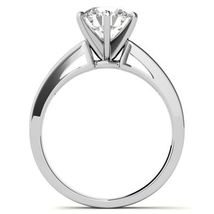 Round Cut Moissanite <b>Ring</b> 925 Sterling <b>Silver</b> White Gold Plated Classic <b>Solitaire</b> Luxury Engagement Wedding Promise Bridal <b>Ring</b> - Product Image 4