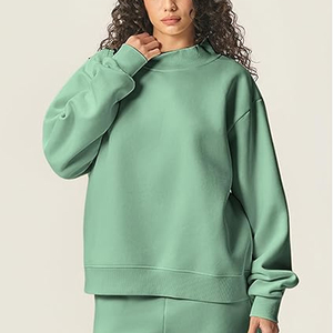 เสื้อฮู้ดคอเต่าผ้าฝ้ายเทอร์รี่ฟลีซสำหรับผู้หญิง พิมพ์โลโก้ รับผลิตแบบ OEM แบรนด์ส่วนตัว ผู้ผลิตจำนวนมาก - Product Image 2